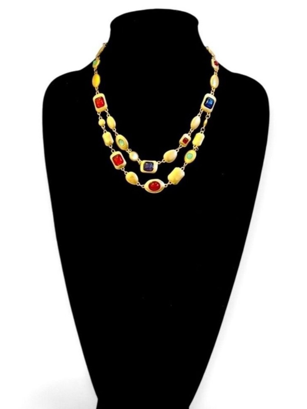 Luxury Gold Multi-Stone Double Strand Necklace | NEW